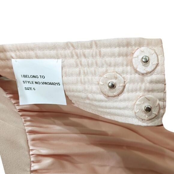 NWT Vera Wang White Blush Pink One Shoulder Gown Prom/Bridesmaids Dress Size 6 - Picture 9 of 13